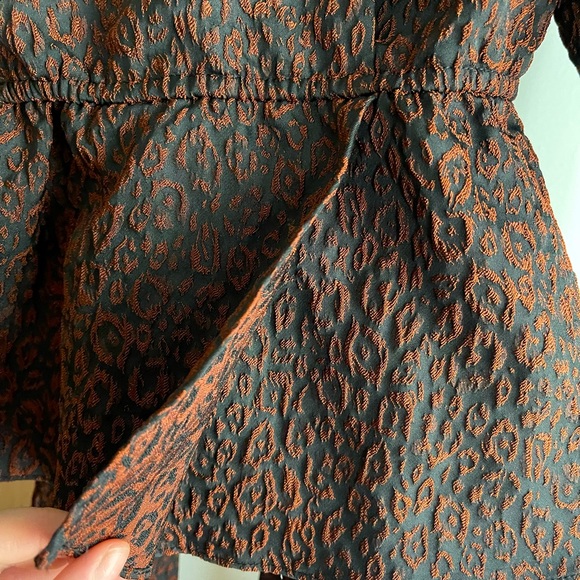 Hutch SZ S Leopard Jacquard Puff Sleeve Blouse! - Picture 5 of 13